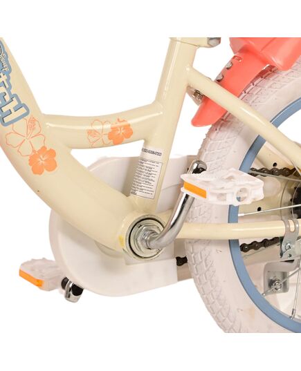 Disney Stitch Kinderfiets - Meisjes - 14 inch - Crème Koraal Blauw