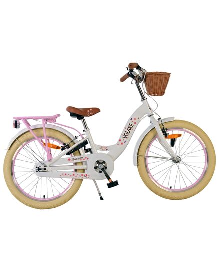 Volare Blossom Kinderfiets - Meisjes - 20 inch - Wit - Twee handremmen