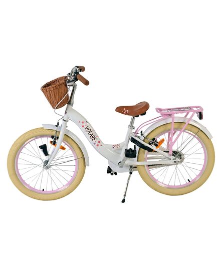 Volare Blossom Kinderfiets - Meisjes - 20 inch - Wit - Twee handremmen