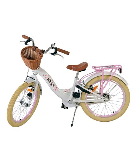 Volare Blossom Kinderfiets - Meisjes - 20 inch - Wit - Twee handremmen