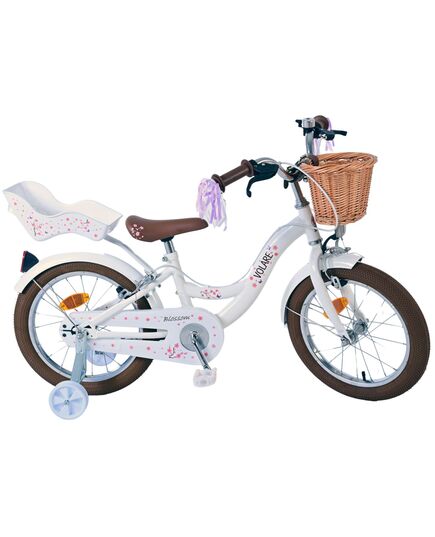 Volare Blossom Kinderfiets - Meisjes - 16 inch - Wit - Twee Handremmen