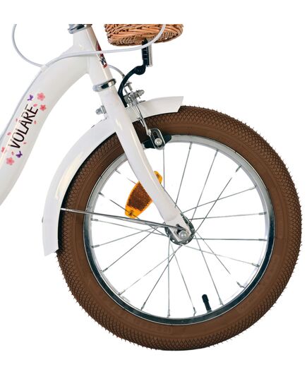 Volare Blossom Kinderfiets - Meisjes - 16 inch - Wit - Twee Handremmen
