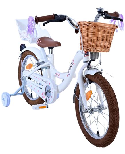 Volare Blossom Kinderfiets - Meisjes - 16 inch - Wit - Twee Handremmen