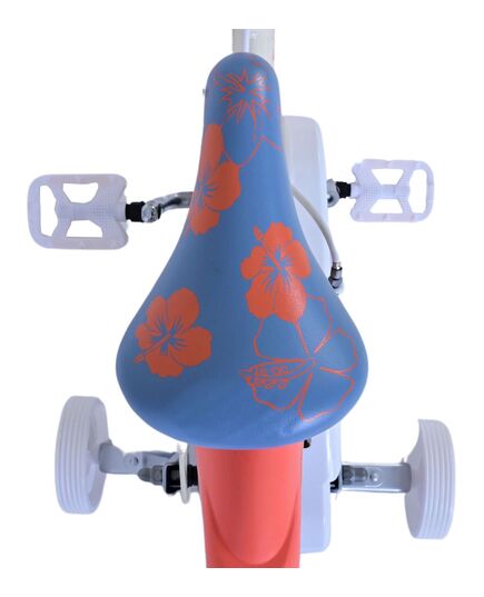 Disney Stitch Kinderfiets - Meisjes - 14 inch - Crème Koraal Blauw - Twee handremmen