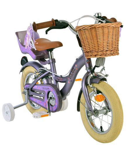 Volare Blossom Kinderfiets - Meisjes - 12 inch - Paars - Twee handremmen