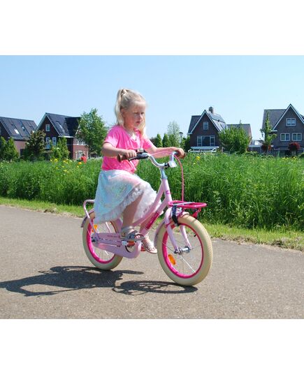 Volare Excellent Kinderfiets - Meisjes - 16 inch - Roze - 95% afgemonteerd