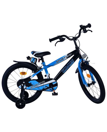Volare Sportivo Kinderfiets - Jongens - 18 inch - Blauw Zwart - Twee Handremmen