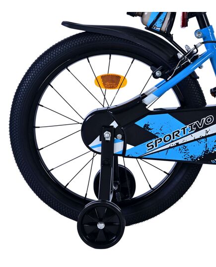 Volare Sportivo Kinderfiets - Jongens - 18 inch - Blauw Zwart - Twee Handremmen