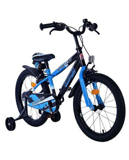 Volare Sportivo Kinderfiets - Jongens - 18 inch - Blauw Zwart - Twee Handremmen