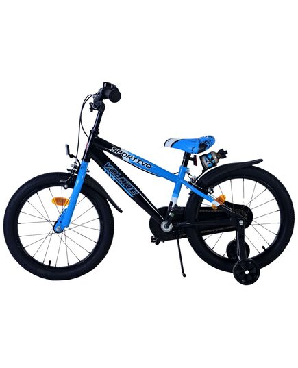 Volare Sportivo Kinderfiets - Jongens - 18 inch - Blauw Zwart - Twee Handremmen