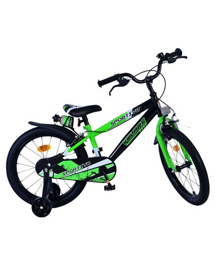 Volare Sportivo Kinderfiets - Jongens - 18 inch - Groen Zwart - Twee Handremmen