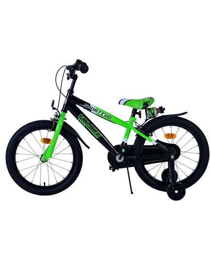 Volare Sportivo Kinderfiets - Jongens - 18 inch - Groen Zwart - Twee Handremmen