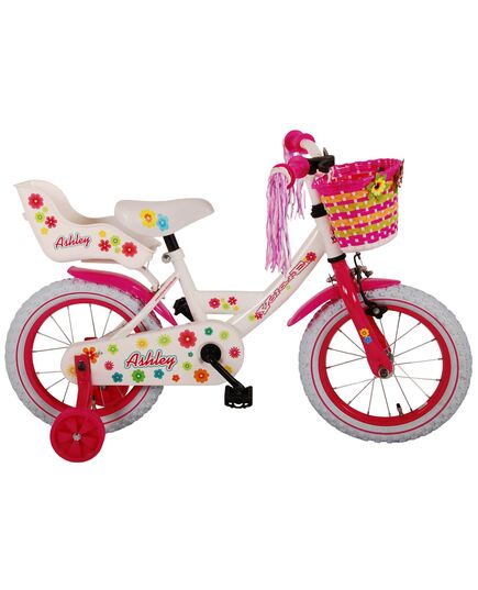Volare Ashley Kinderfiets - Meisjes - 14 inch - Wit - 95% afgemonteerd