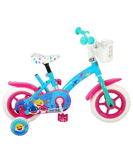 Ocean Kinderfiets - Unisex - 10 inch - Roze Blauw - Doortrapper