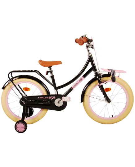 Volare Excellent Kinderfiets - Meisjes -18 inch - Zwart - 95% afgemonteerd