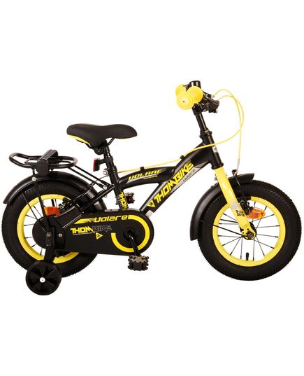 Volare Thombike Kinderfiets - Jongens - 12 inch - Zwart Geel - Twee Handremmen