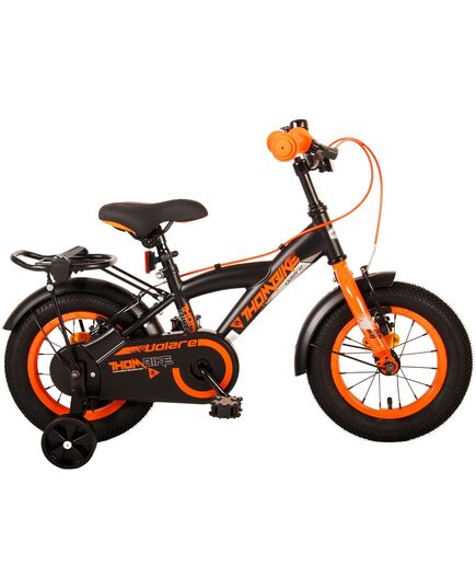Volare Thombike Kinderfahrrad – Jungen – 12 Zoll – Schwarz Orange – Zwei Handbremsen