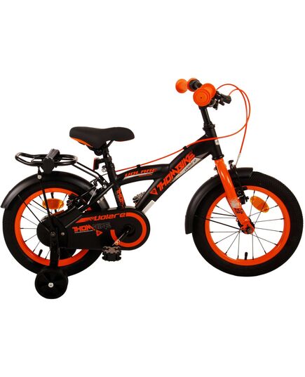 Volare Thombike Kinderfahrrad – Jungen – 14 Zoll – Schwarz Orange – Zwei Handbremsen