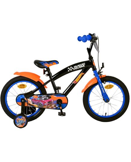 Hot Wheels Kinderfiets - Jongens - 16 inch - Zwart Oranje Blauw - Twee handremmen