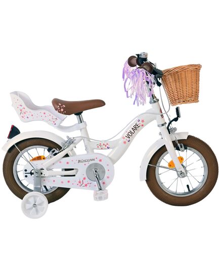 Volare Blossom Kinderfiets - Meisjes - 12 inch - Wit - Twee handremmen